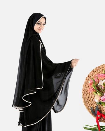 Black Georgette Khimar
