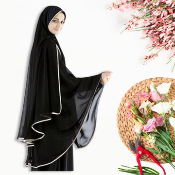 Black Georgette Khimar
