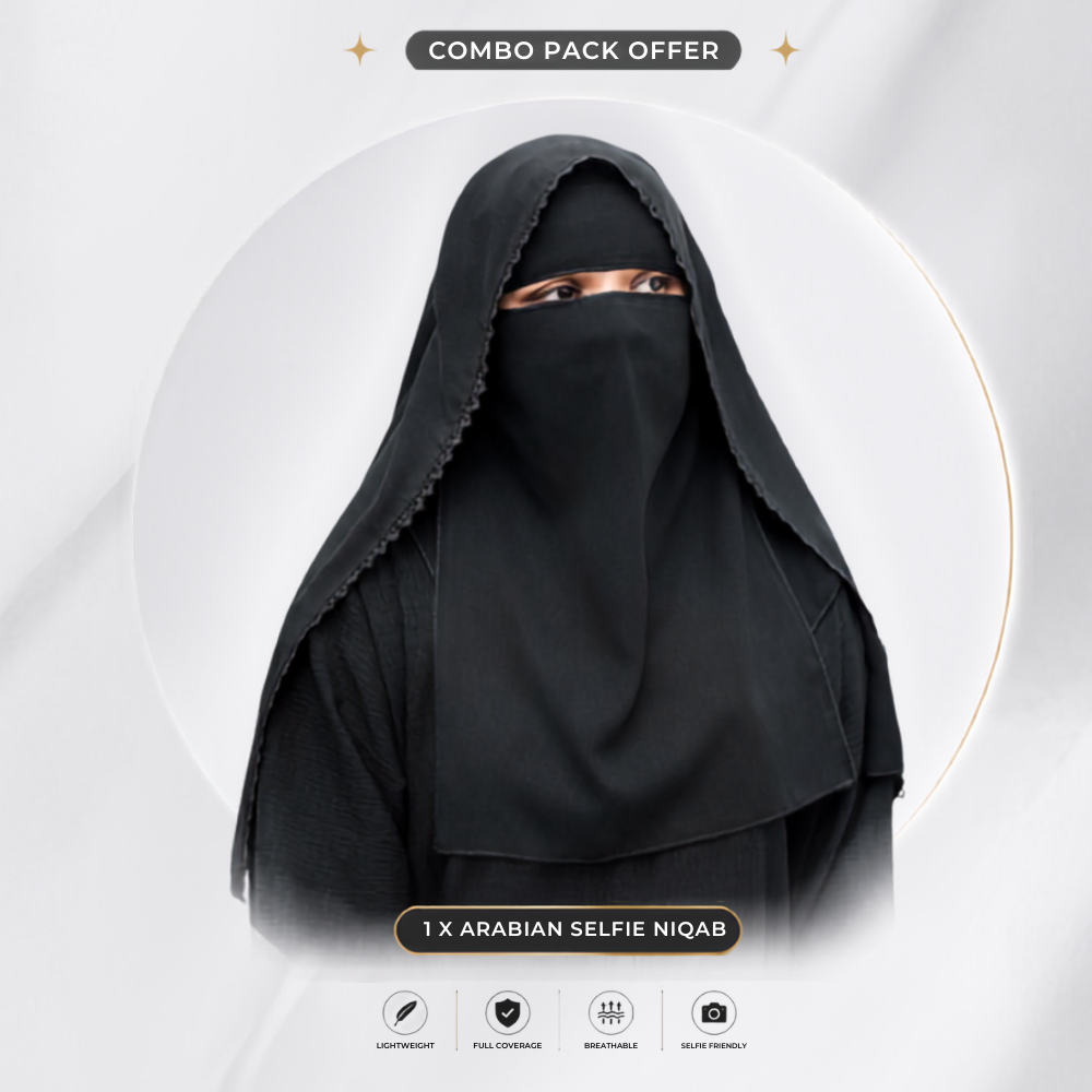 Selfie niqab + nosepiece (4pcsCombo pack)