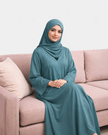 Tiktok Crochet Abaya (AQUA)