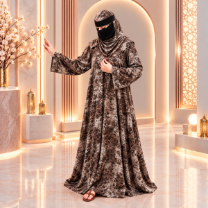 Marble print abaya