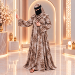 Marble print abaya