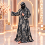 Marble print abaya